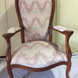 Large louis-philippe voltaire "violin" armchair in walnut