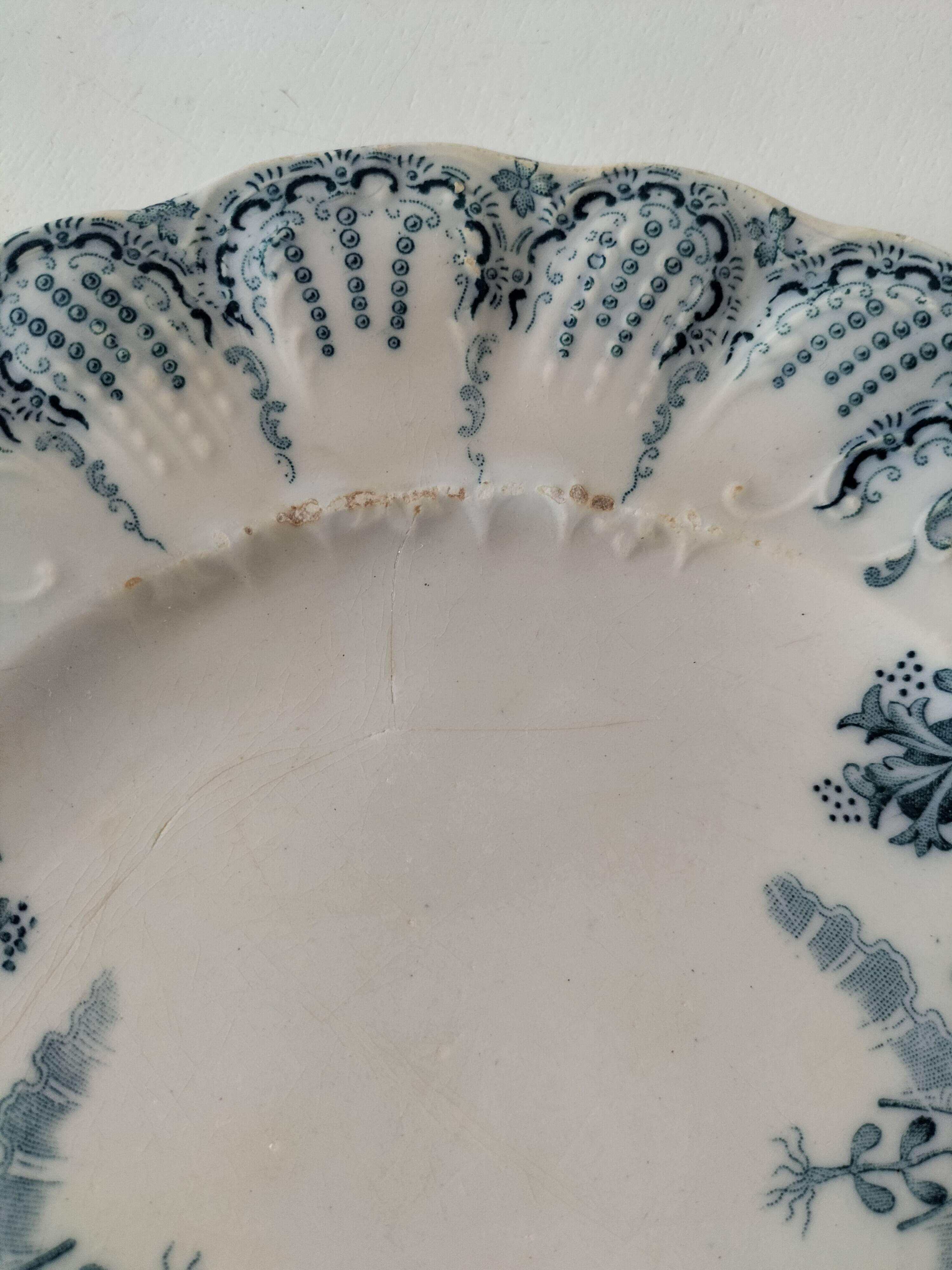 Two ironstone plates Saint-Amand Regency model