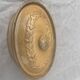 Old terrine in glazed stoneware and floral decoration mustard yellow slip