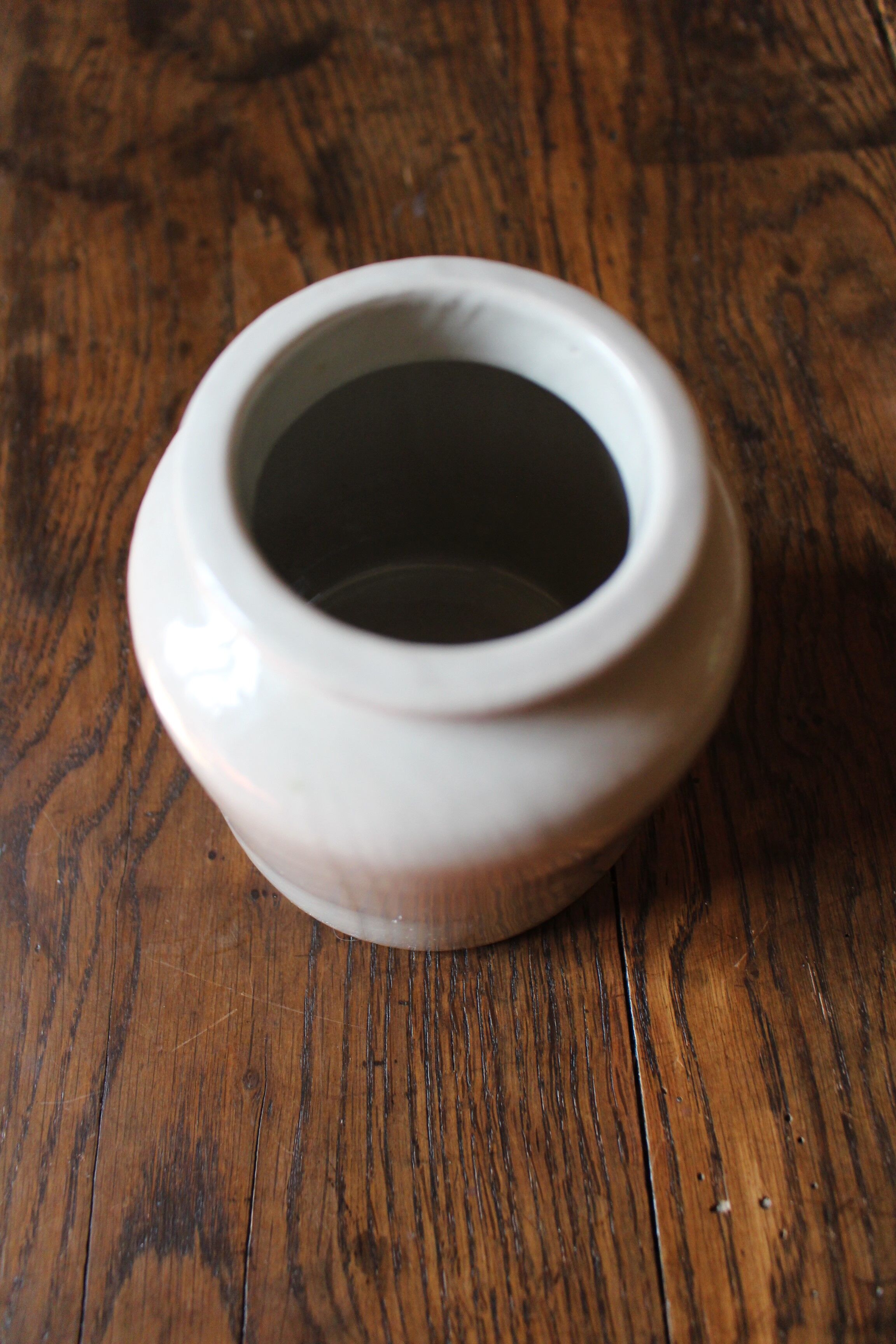 Glazed stoneware mustard pot