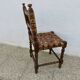 Spanish chair in oak with thick cognac leather straps, 1940s.