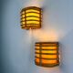 Pair of mid-century rattan wall sconces, 1960s, Italy
