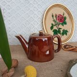 Brown ceramic teapot - vintage