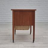 1970s, Danish chest of drawers, teak wood, rattan, original condition.