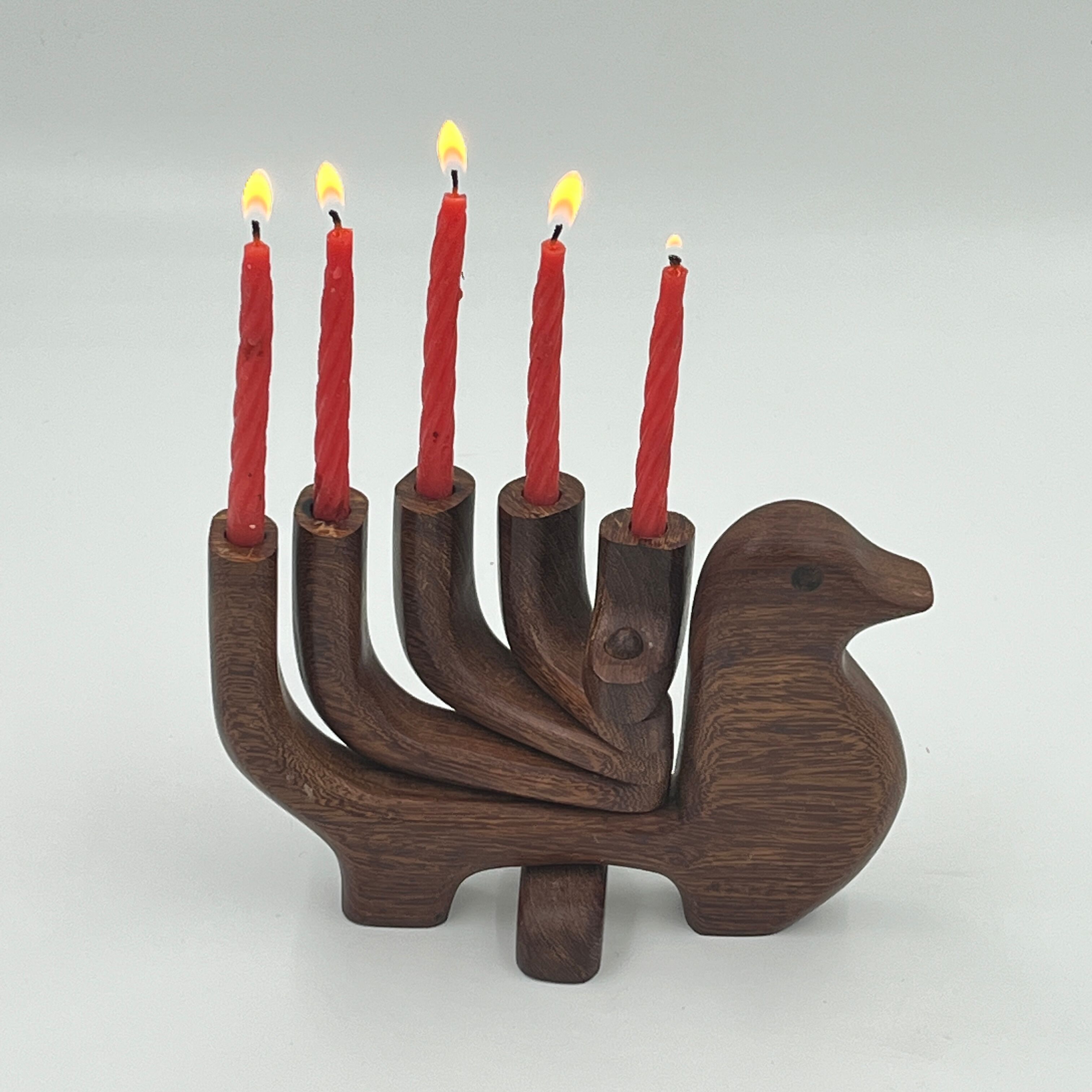 Scandinavian wooden candle holder