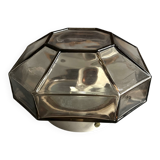 Italian smoked glass ceiling light Space Age