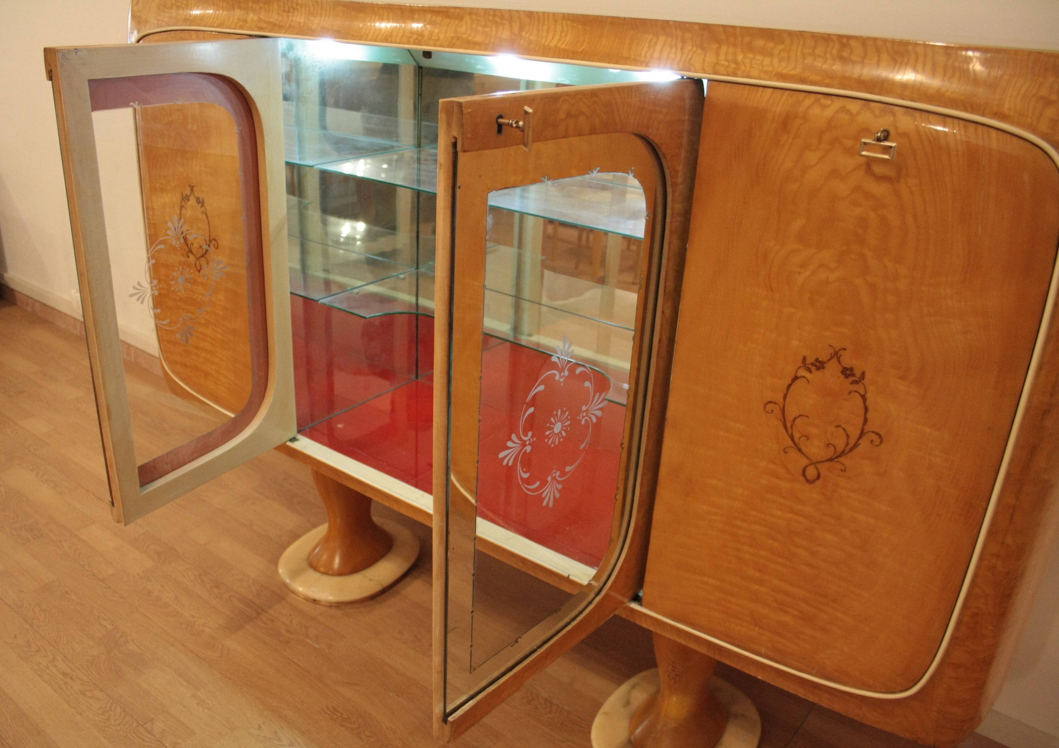 Meuble bar Buffet Mid-Century Modern, années 1950