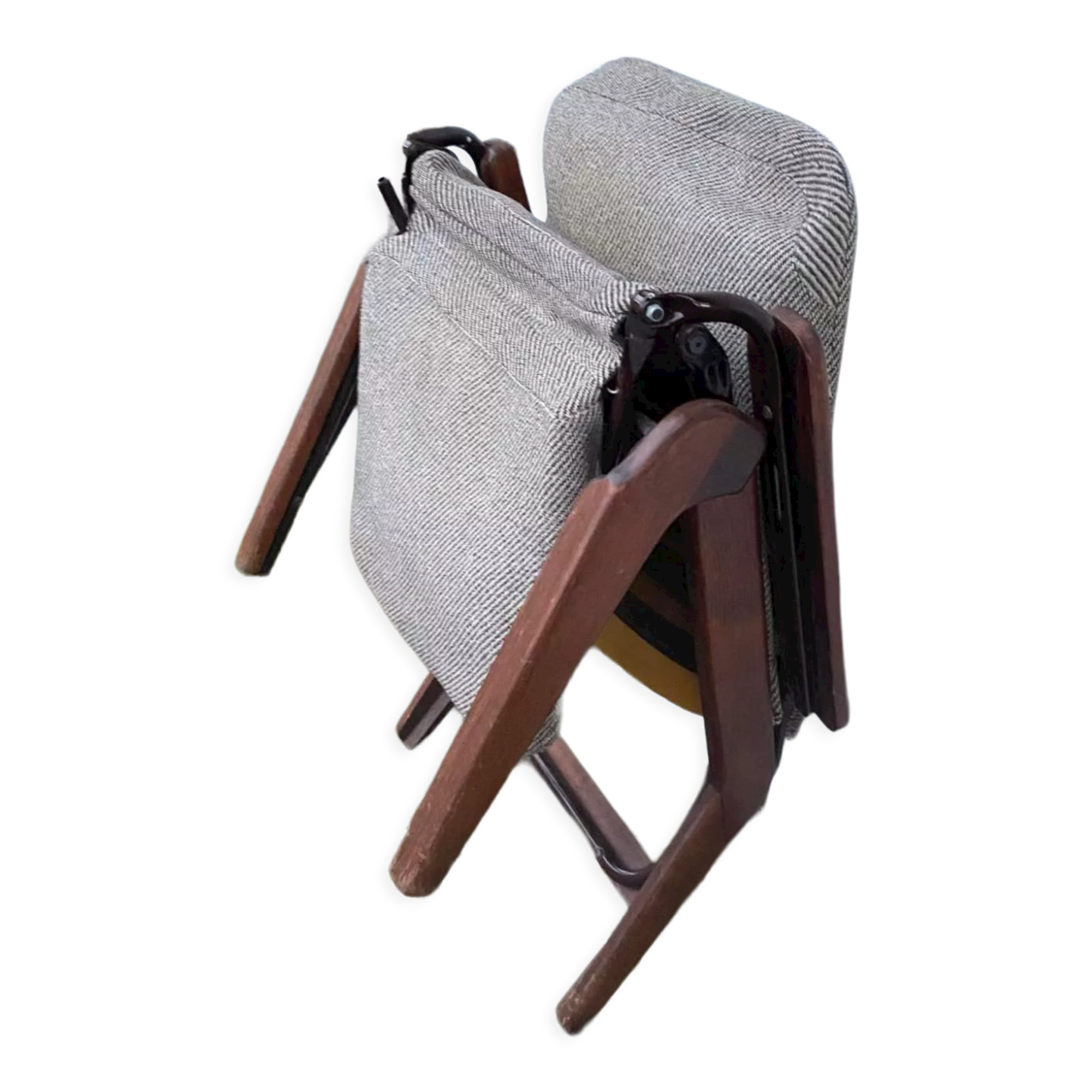 Scandinavian llama armchair foot vintage compass