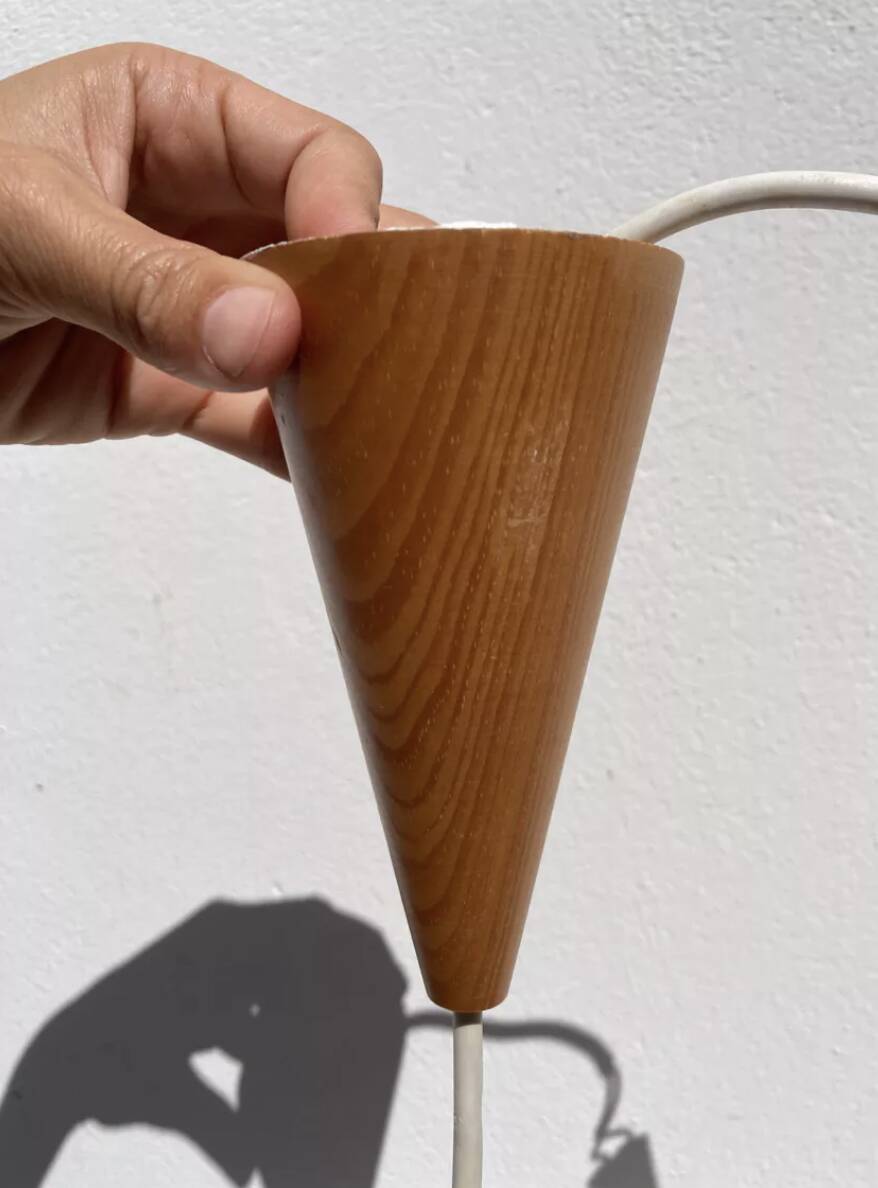 Scandinavian white metal pendant light