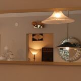 Console set and its mirror, black and gold, 80s