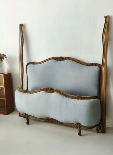 Antique French Louis XV Bed Demi Corbeille Double