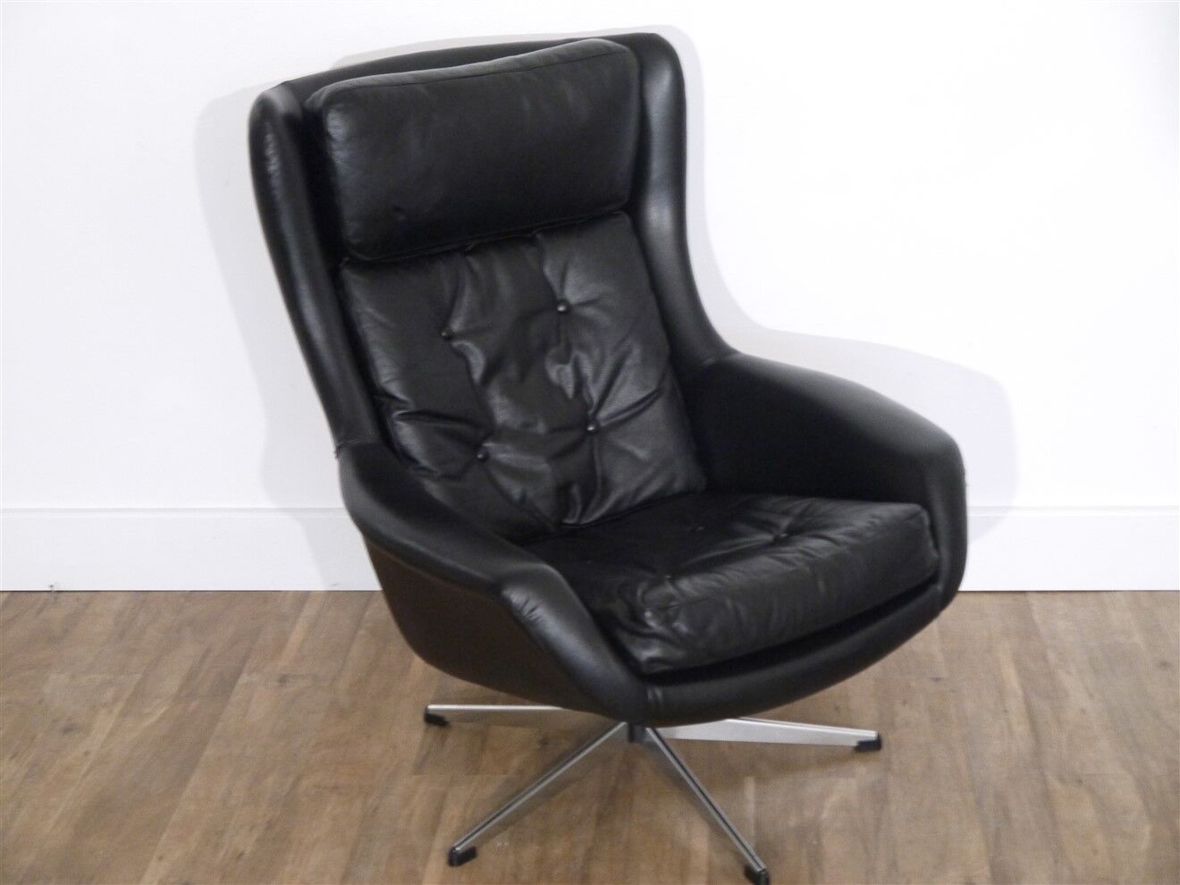 Scandinavian leather armchair 1970