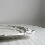 Large antique oval tray, white porcelain with baroque patterns