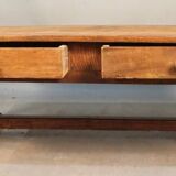 Opening oak coffee table with 2 drawers