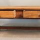 Opening oak coffee table with 2 drawers