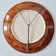 Vintage Ceramic Plate - Flower Decor - Amber Glaze