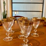 Set of 6 engraved digestive/liqueur/port/drop glasses