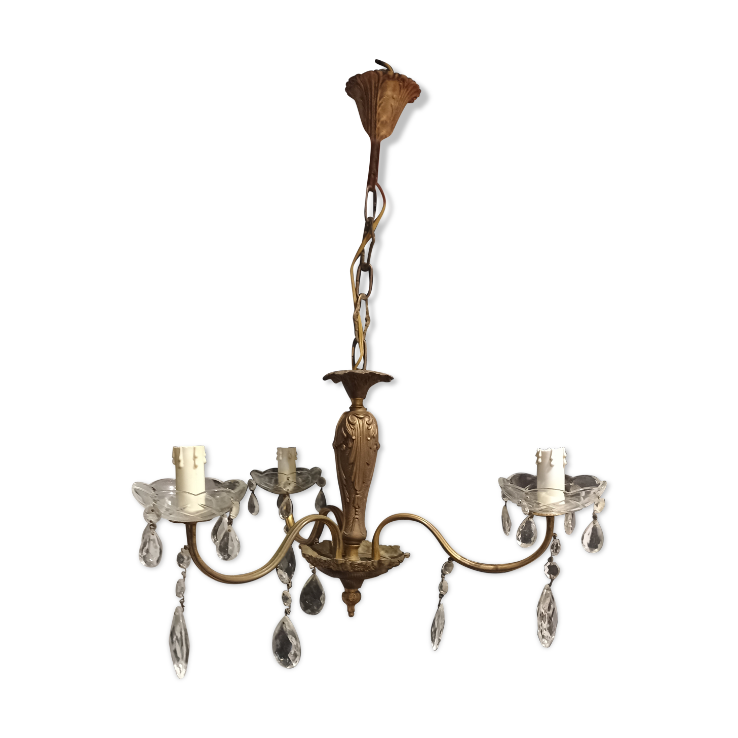 Brass grapefruit chandelier