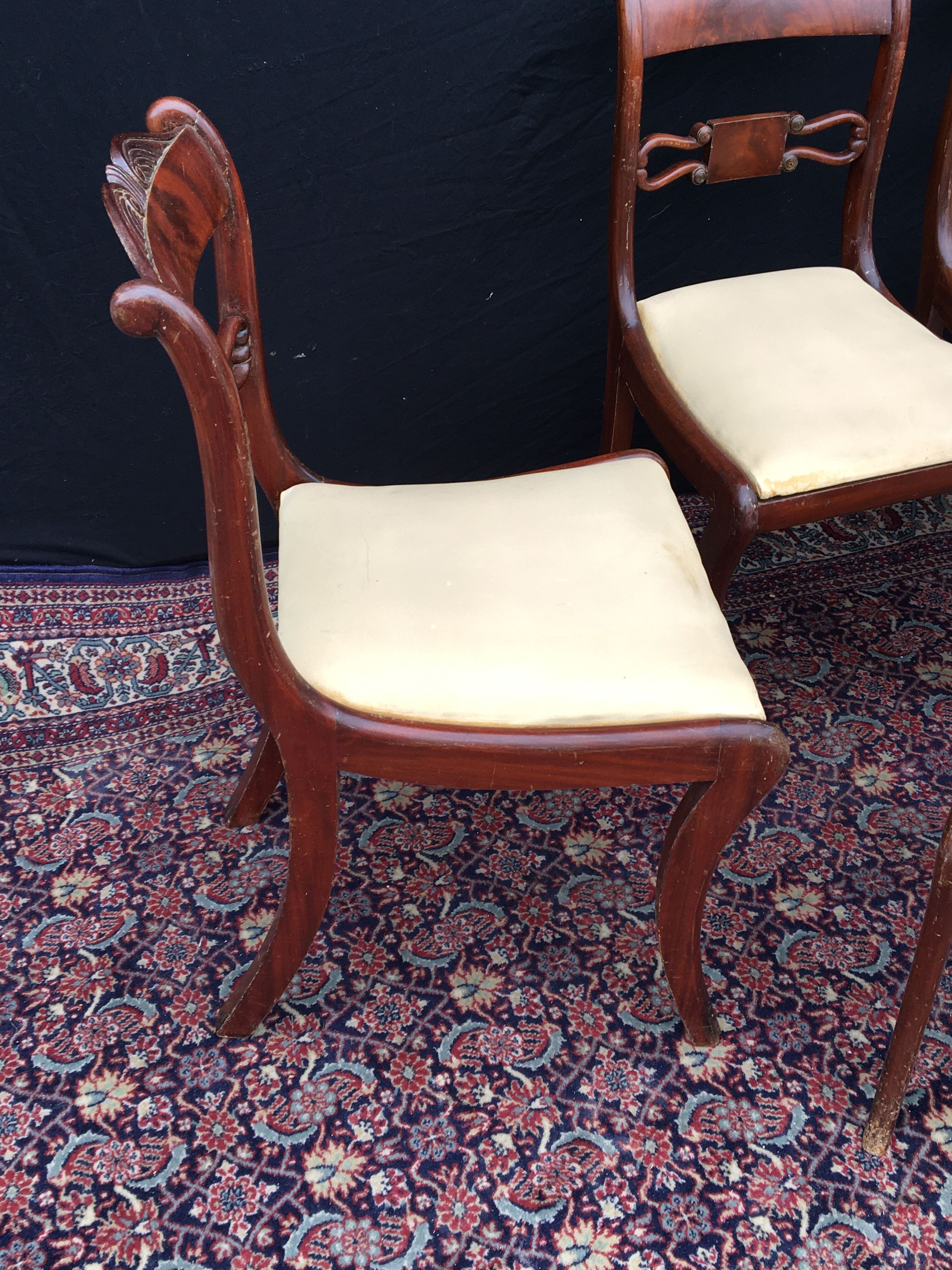 Set of 4 chairs and 1 armchair