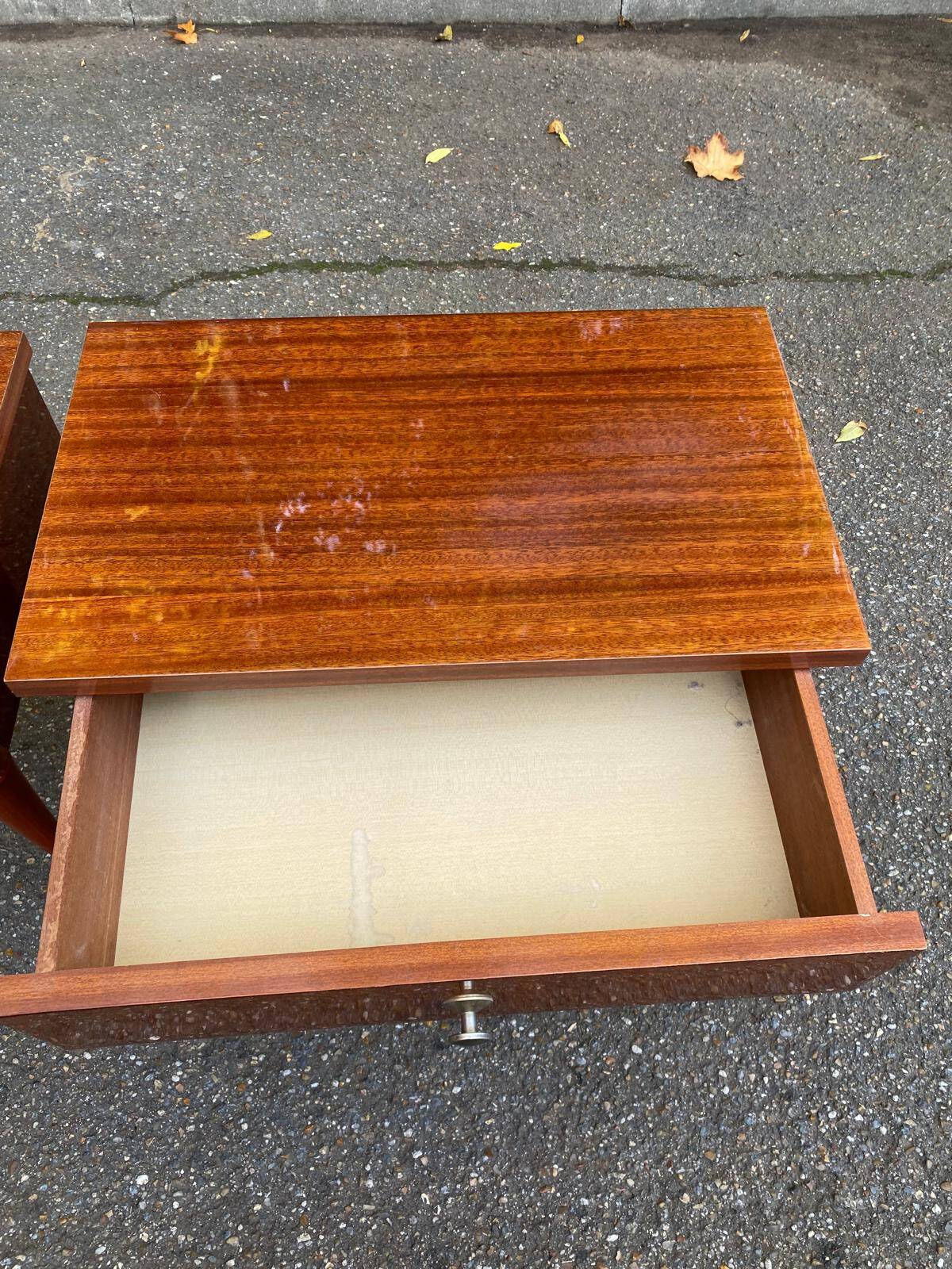 2 Scandinavian rosewood bedside tables from the 1960s