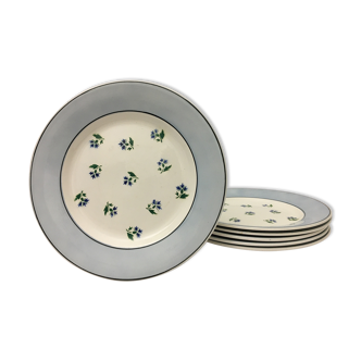 Lot de 6 assiettes plates « digoin sarreguemines » modèle albe