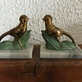 Pair of bookends birds art deco