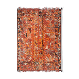 Vintage Anatolian embroidered rug 209 x 147 cm