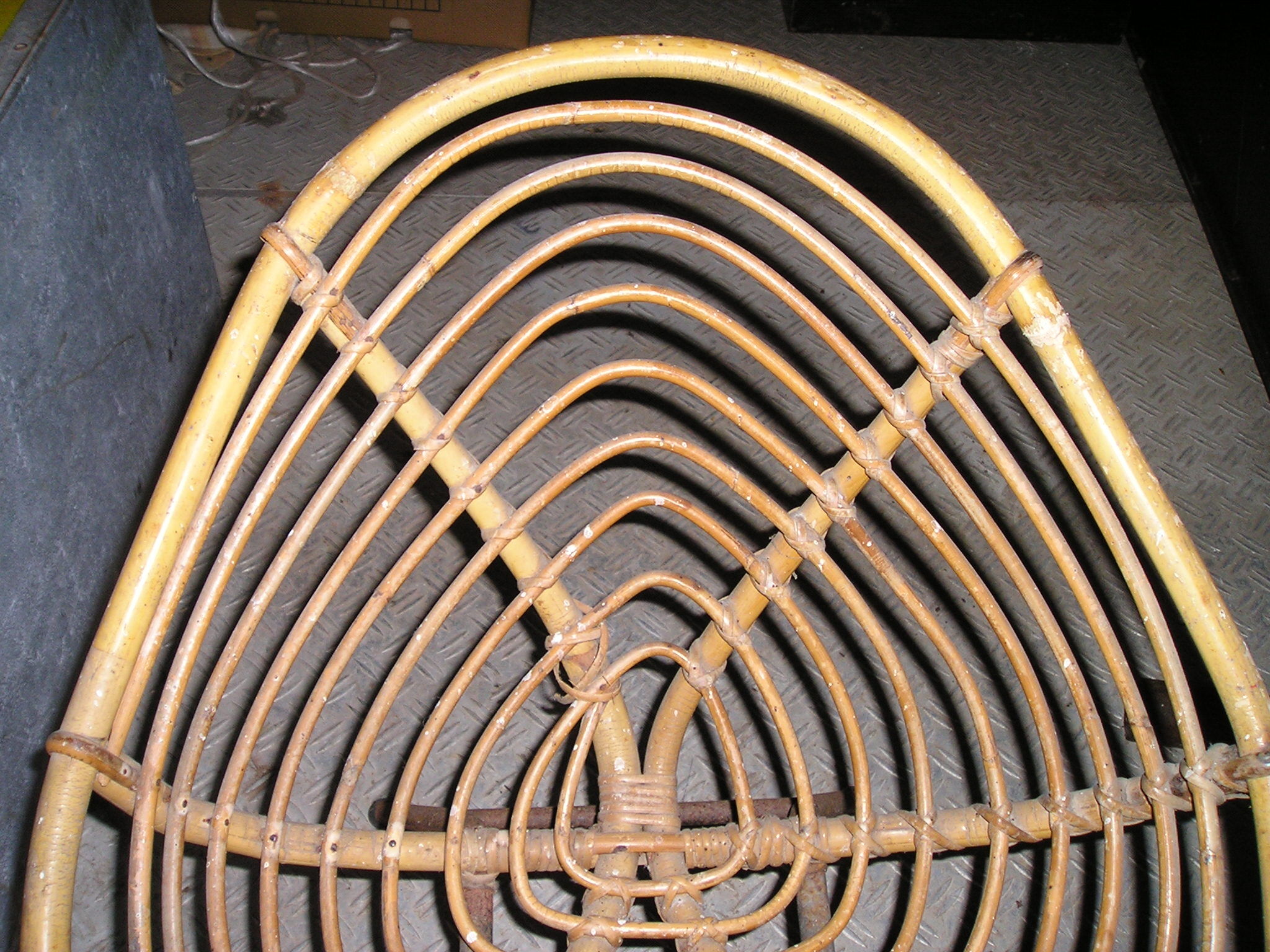 Armchair of child in rattan and metal, 70 years