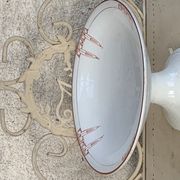 Coupe à fruits compotier en porcelaine blanche art déco