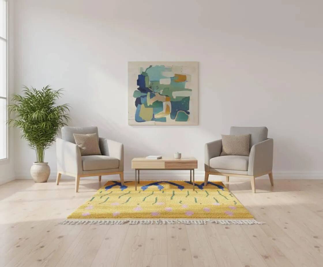Moroccan rug 100% wool, handmade, 250x150 cm, superior quality.