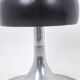 Low cylindrical black stool with steel base. 1970s