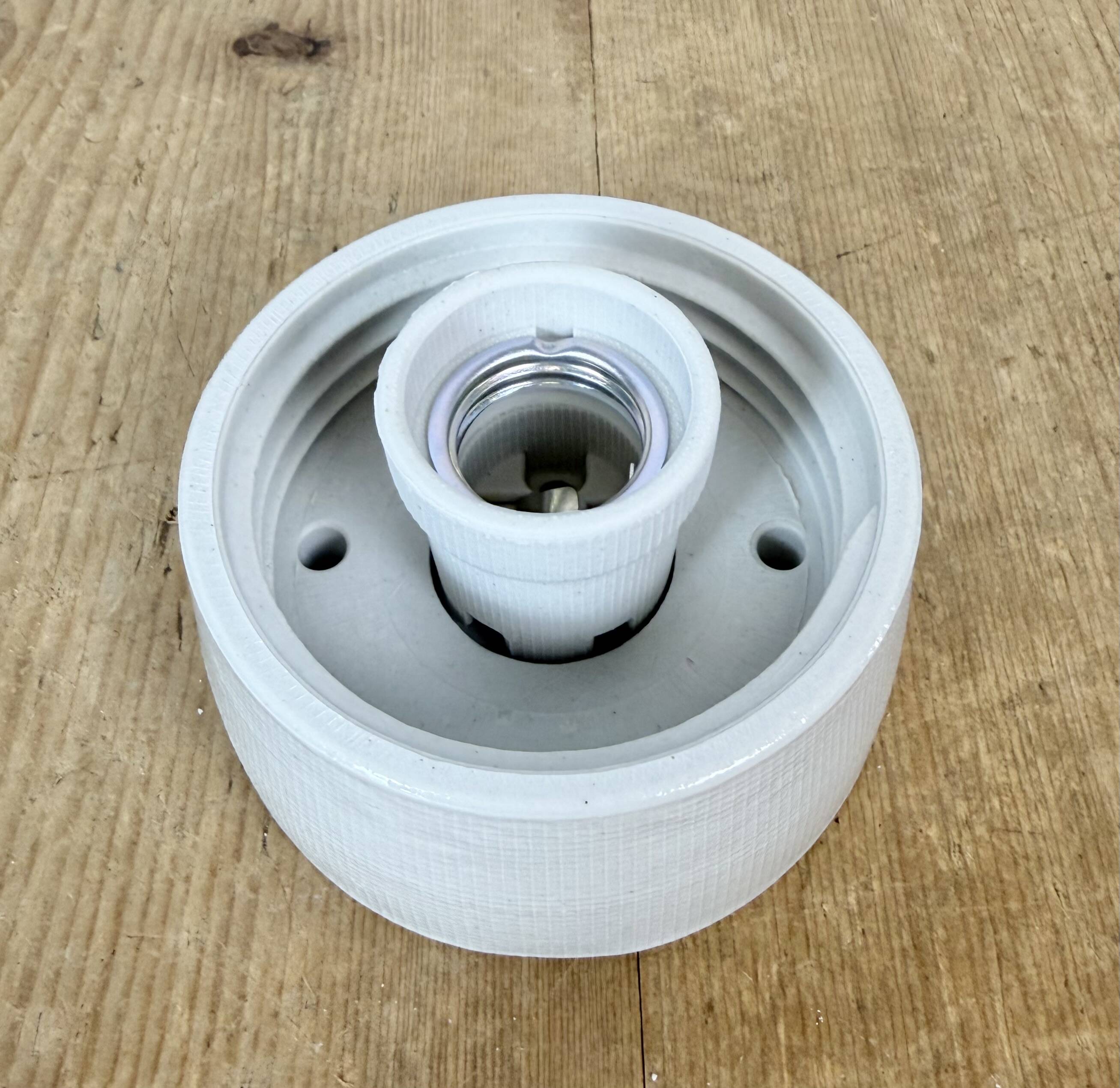Vintage White Porcelain Ceiling Light, 1970s