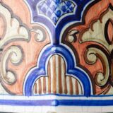 Benlloch Manises ceramic table lamp in mid-century Spanish revival style.