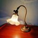 Art Nouveau desk lamp, bronze and opalescent glass