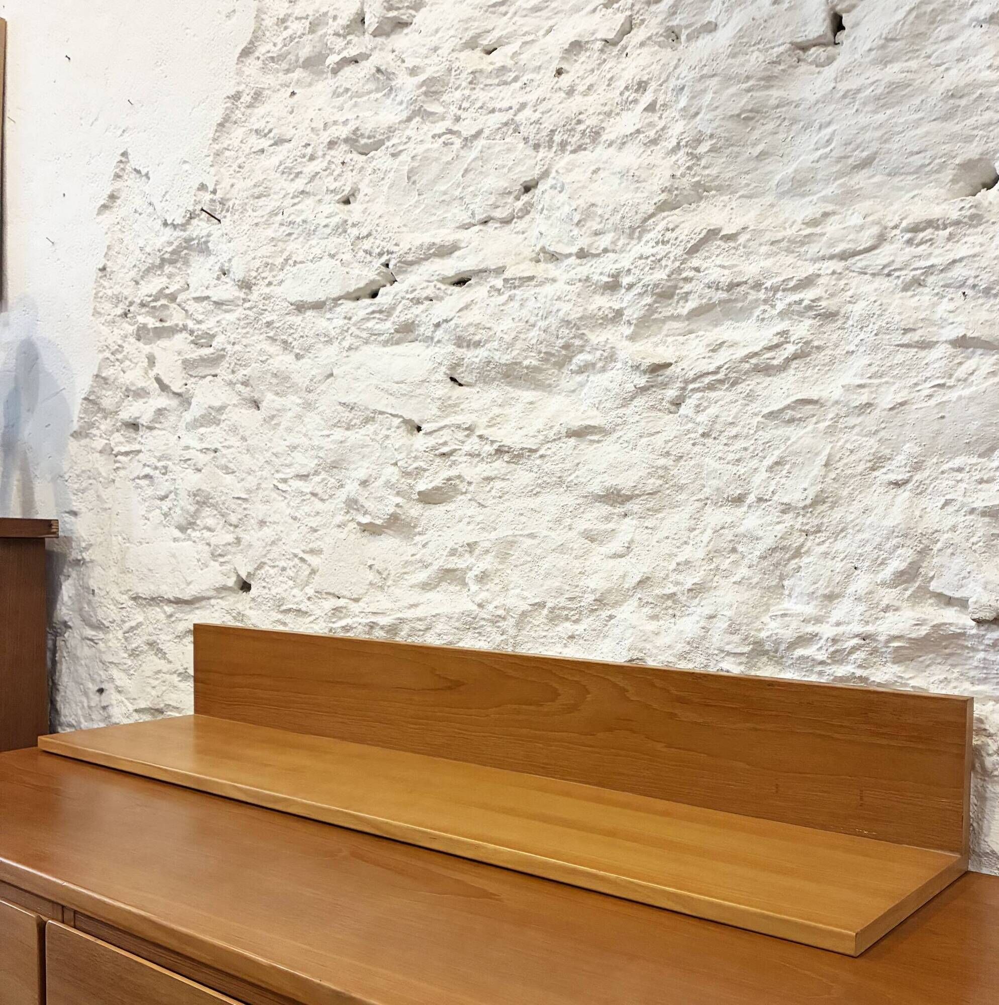Teak wall shelf - L 112 cm