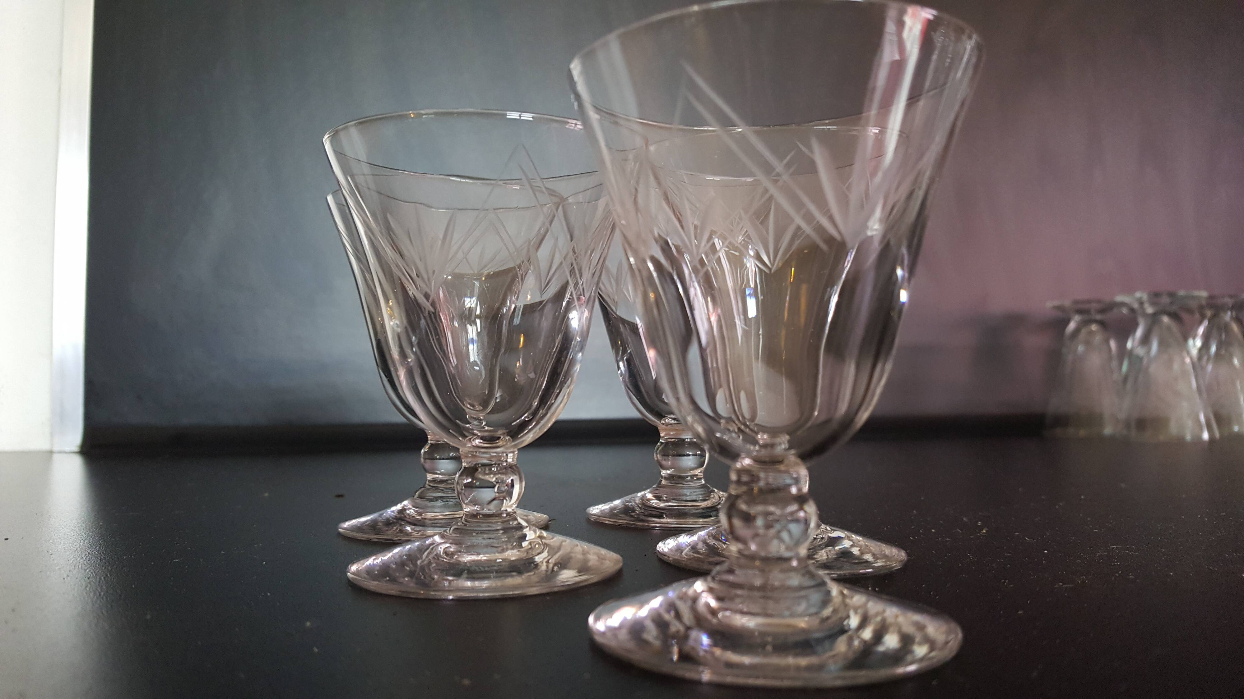 5 blown and chiseled former glasses