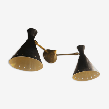 Wall lamp Double Black Casserole