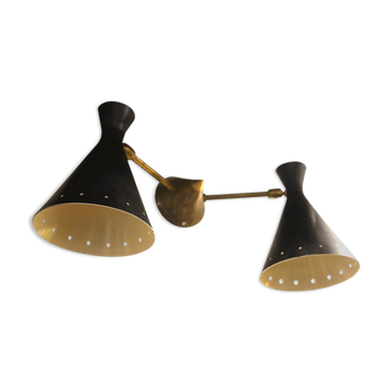 Wall lamp Double Black Casserole