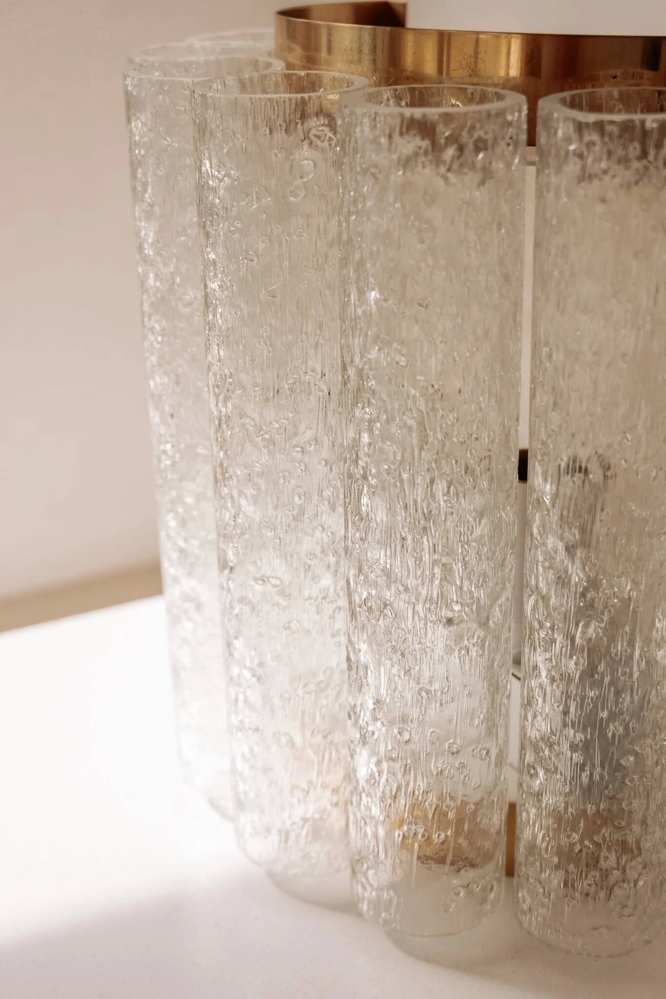 Vintage wall light Doria Leuchten with frosted glass tubes.