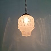 Art Deco pendant light in frosted transparent glass, 1920-30.