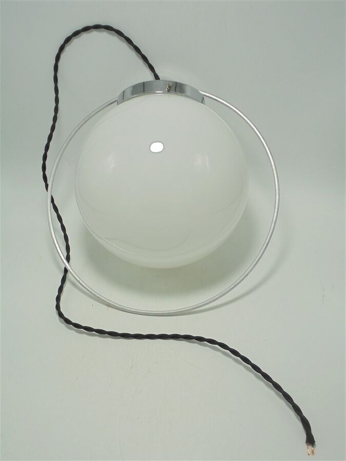 Opaline globe pendant lamp
