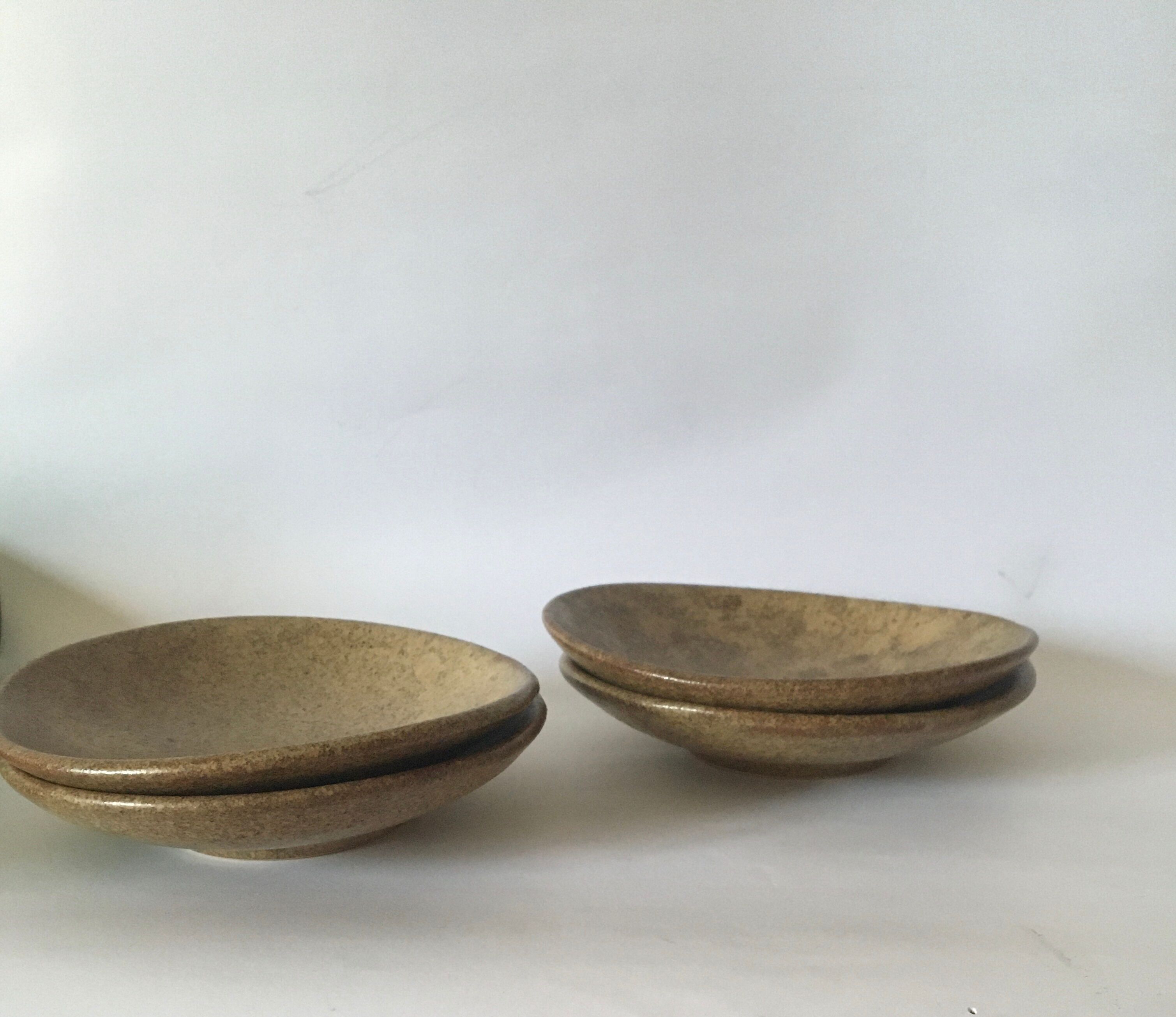 Set of ceramic bread plates