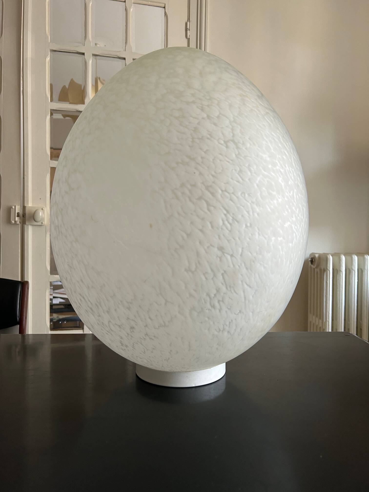 Grande lampe oeuf en verre murano 1970