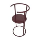 Bordeaux red metal circle Bauhaus style chair