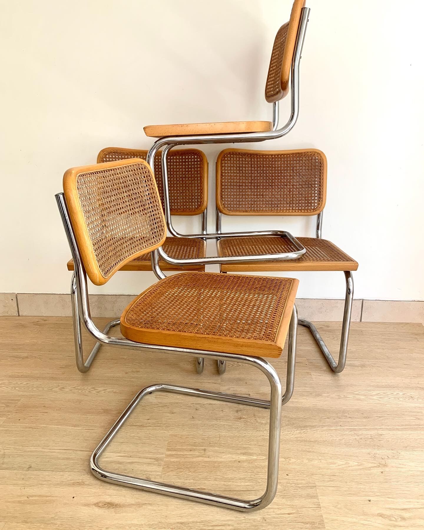 Set of 4 chairs Cesca B32 by Marcel Breuer
