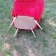 ARMCHAIR AND FOOTREST VINTAGE YEAR 1970 MOUMOUTE COLOR RED