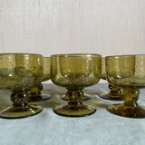 Set of 6 blown glass glasses