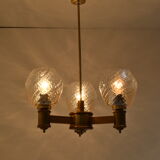 Mid-century Wood Chandelier,1970's.