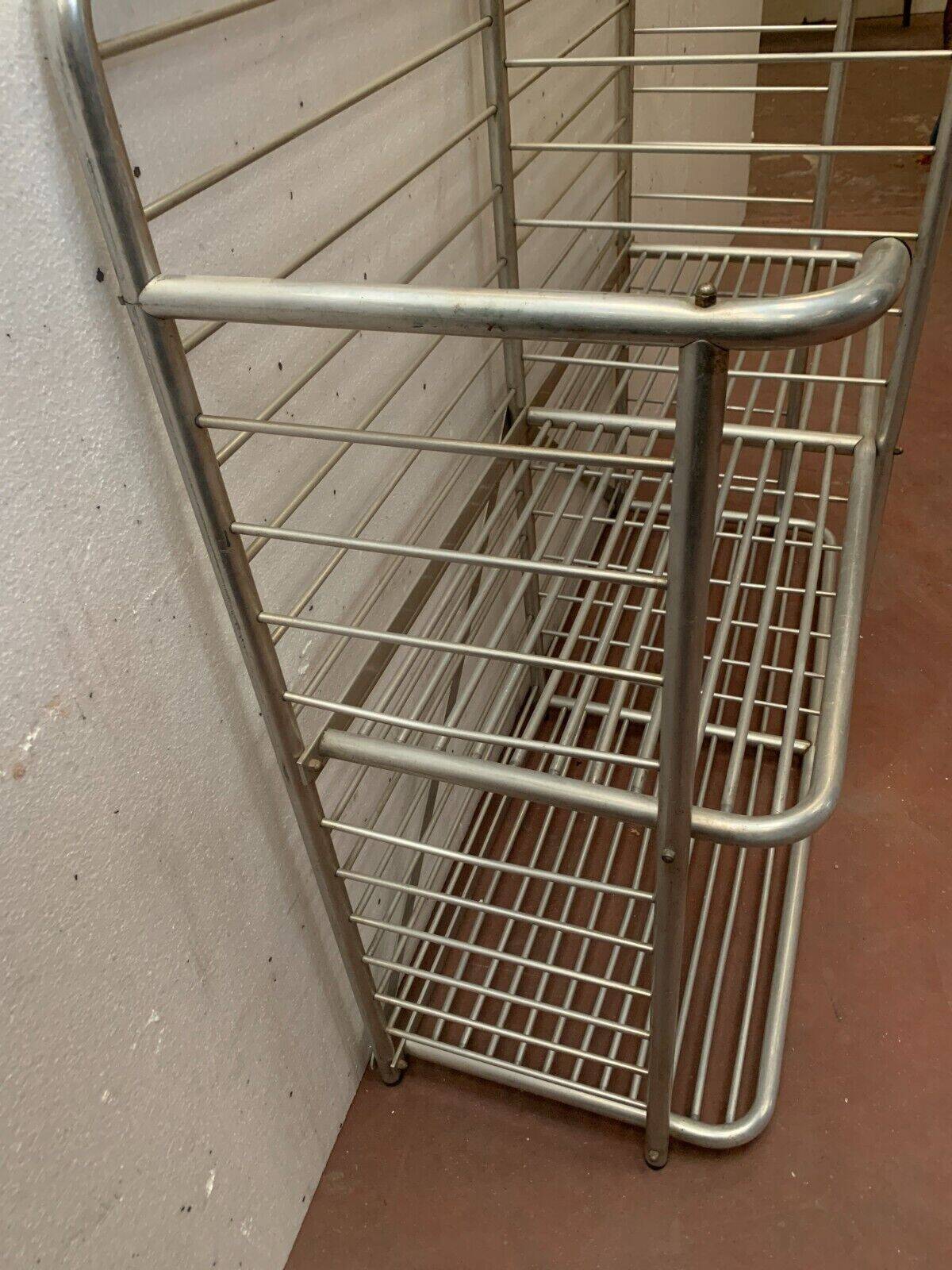 20th century curved aluminum bakery rack