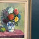 Original Swedish Oil on Canvas – “Asters in a Ceramic Vase” by Eric Lundgren – Signed – Vintage and Framed – 60 × 54 cm (23.6" × 21.3")